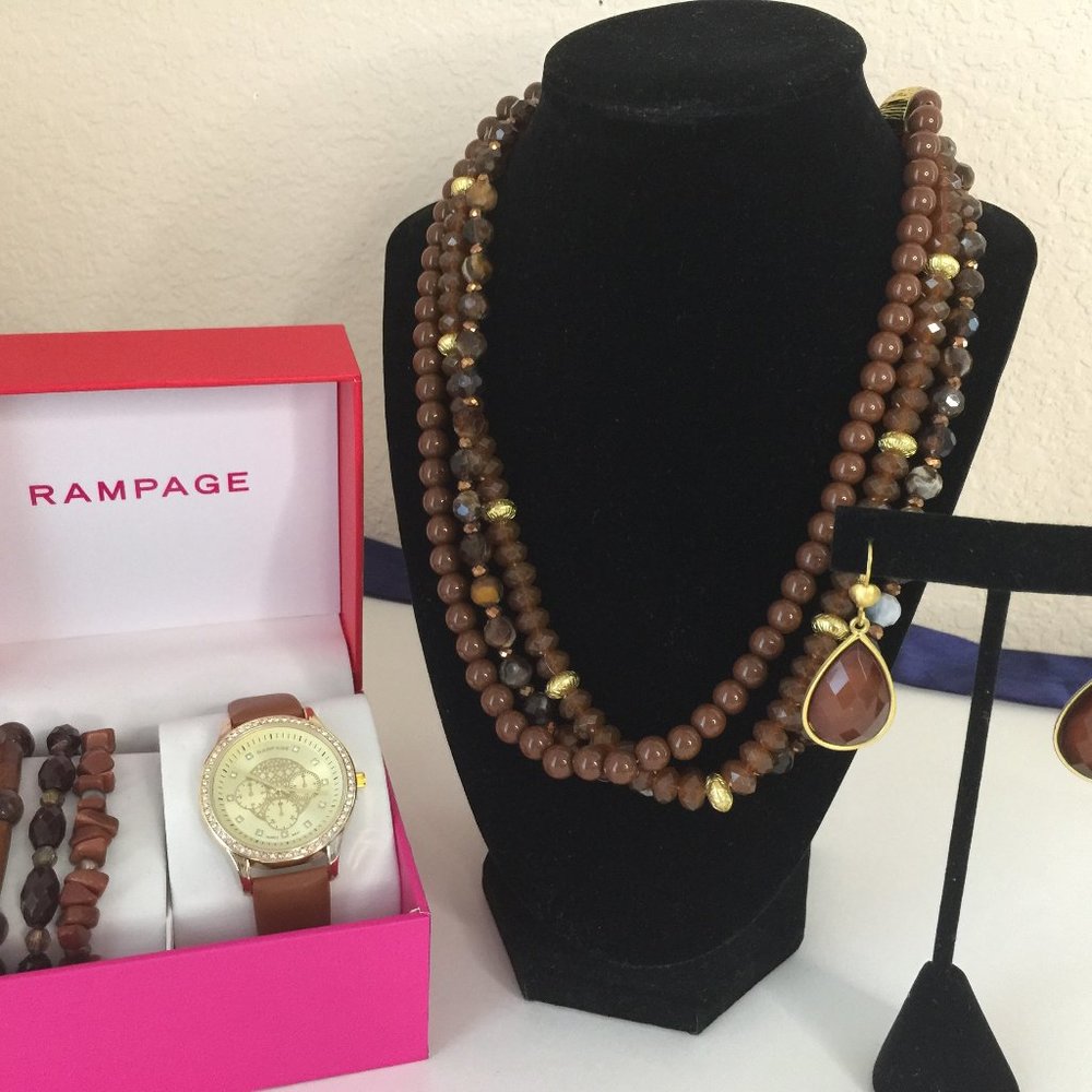 Rampage Watch and Jewelry Set